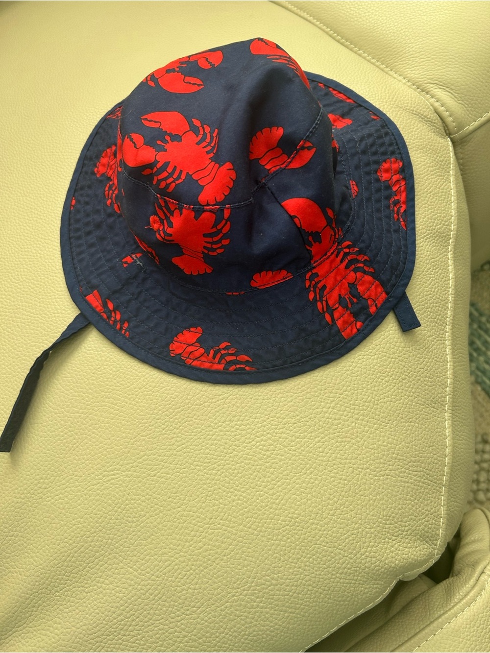 Gymboree Navy Sun Hat with Red Lobster Print